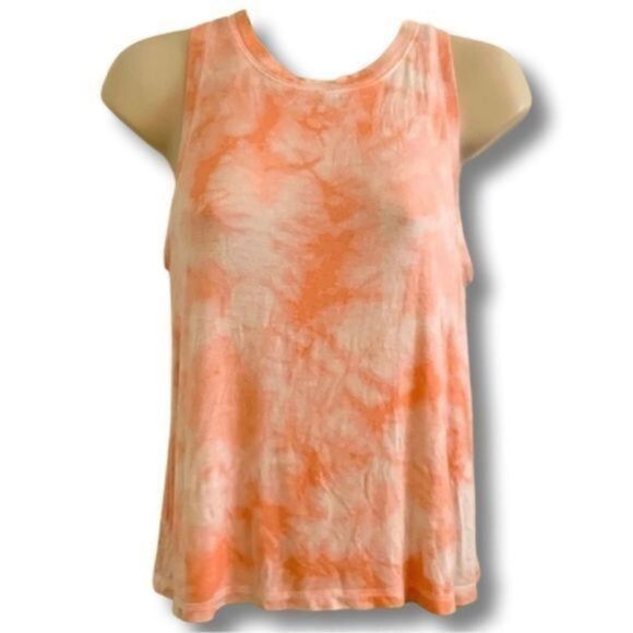 Flirtitude tie dye tank in peach and white. Size Small. - Picture 1 of 5